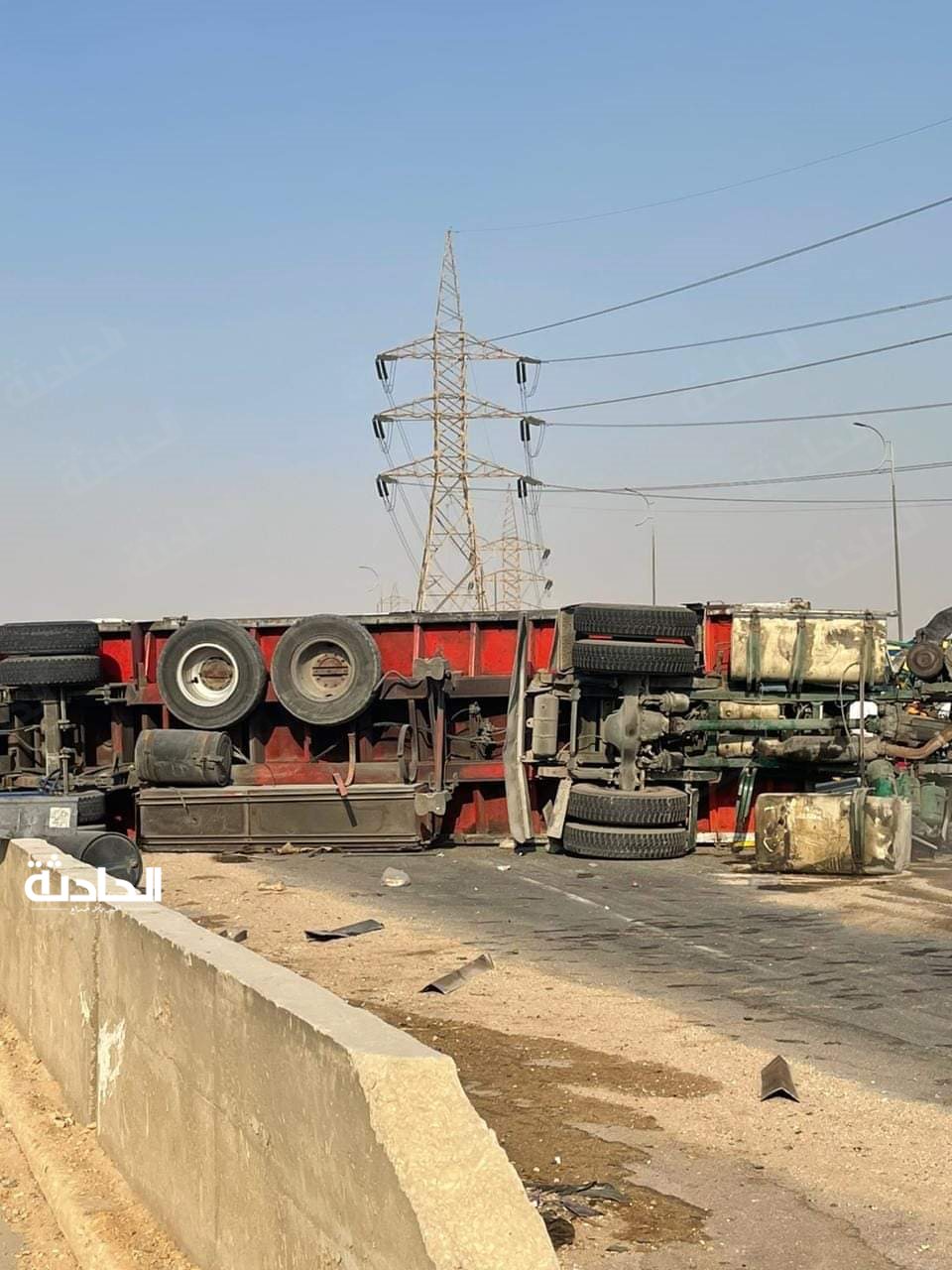 حادث مرورى على الطريق الدائرى الأوسطي