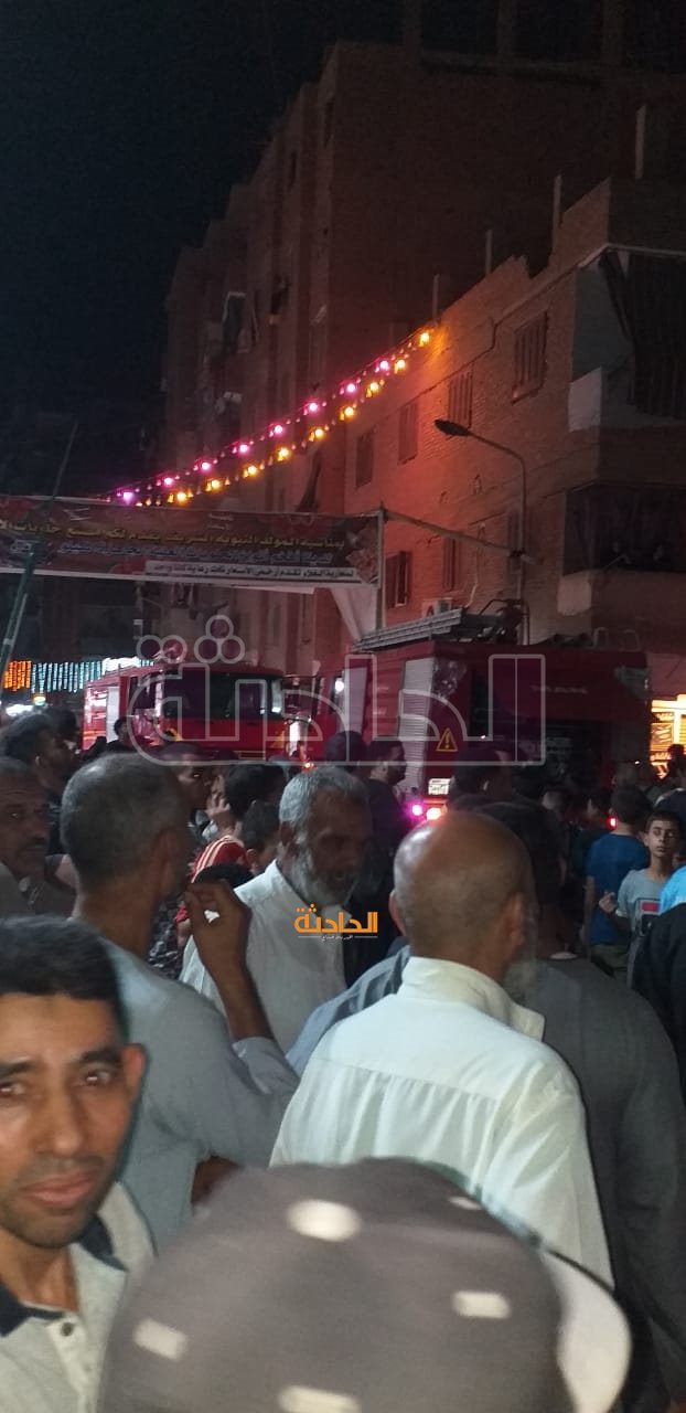 حريق بعقار مكون من 12 طابقًا بفيصل