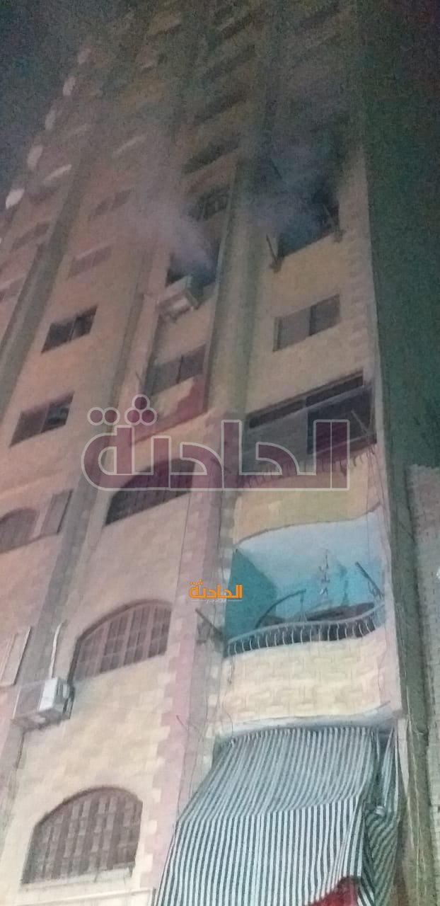 حريق بعقار مكون من 12 طابقًا بفيصل