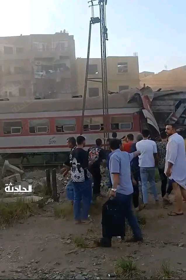 إصابة 7 أشخاص فى حادث تصادم قطارين بالشرقية