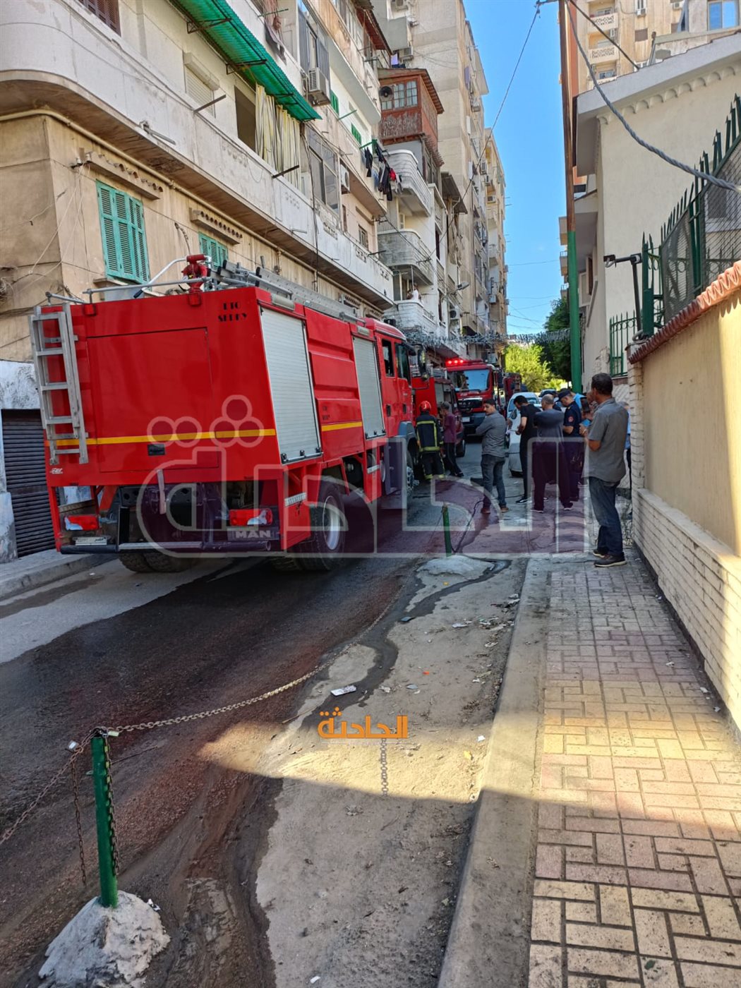 نشوب حريق في شقة بـ بشارع نقراطيس
