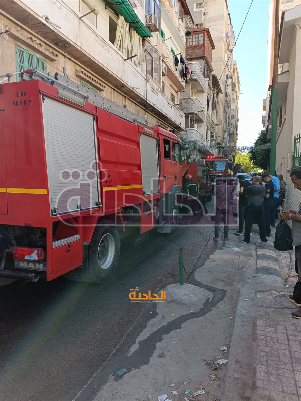 نشوب حريق في شقة بـ بشارع نقراطيس