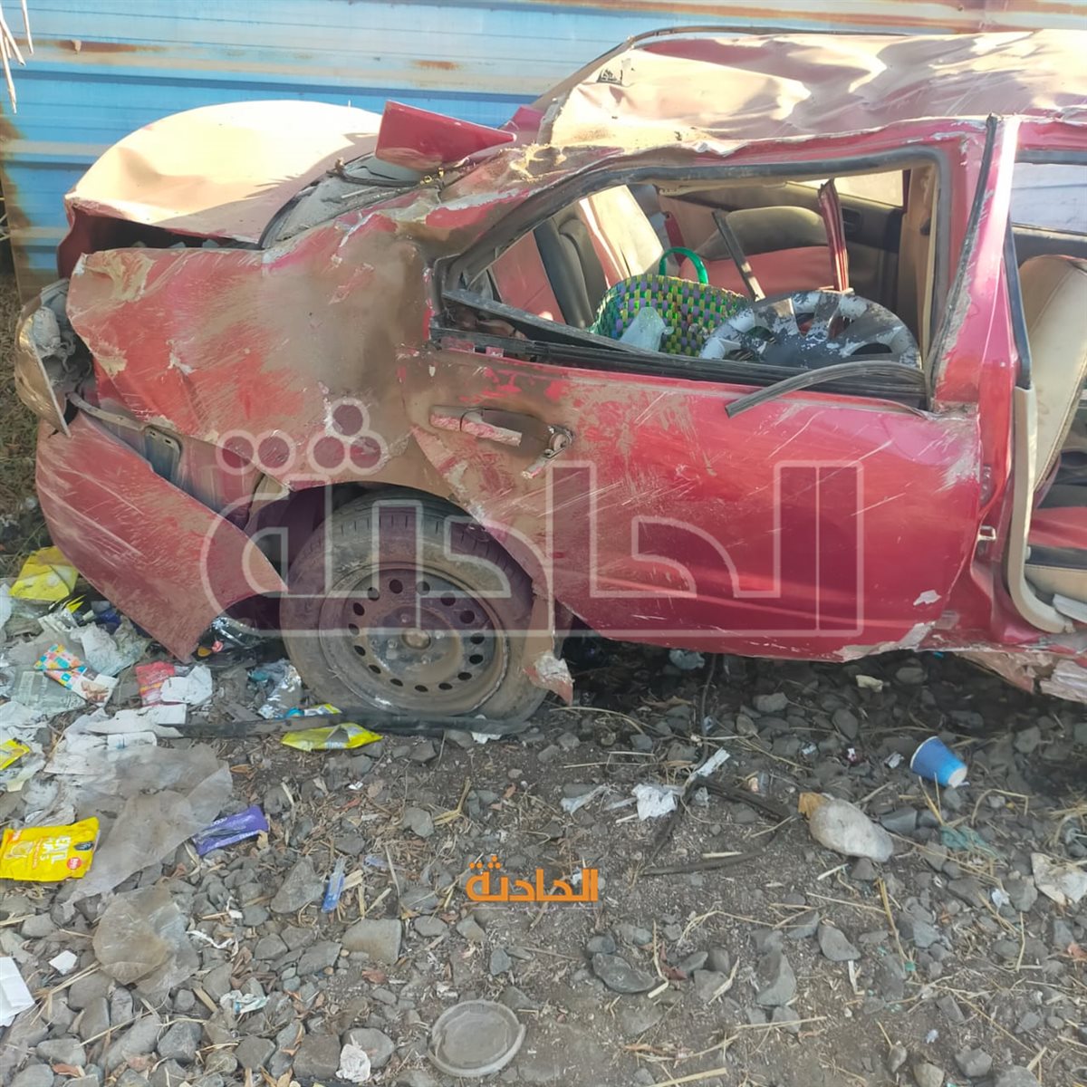 تصادم بالطريق الزراعي