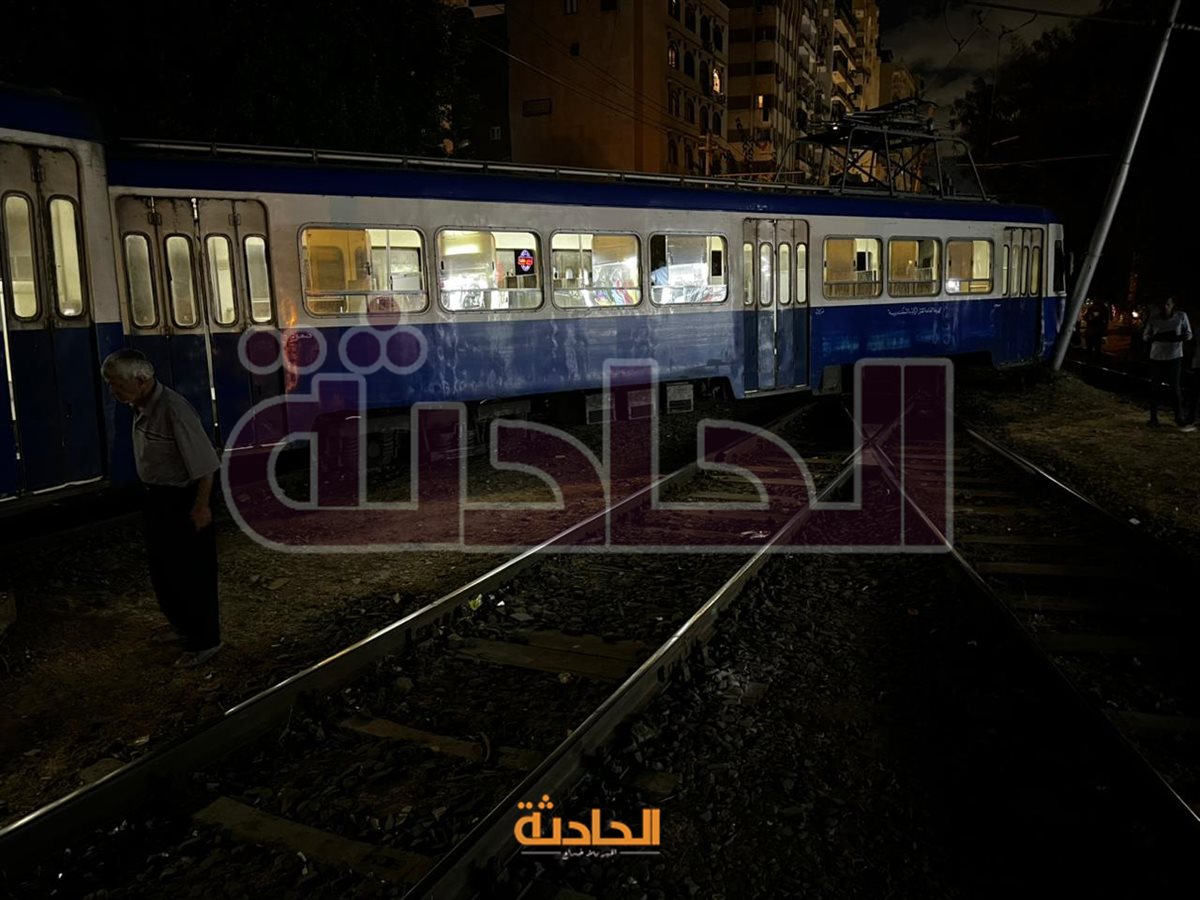 حادث خروج ترام عن مساره بالإسكندرية