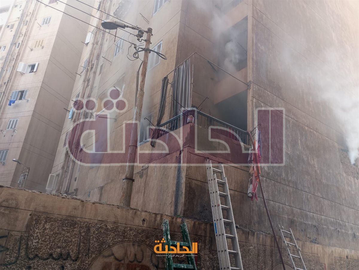 حريق في برج سكني بمدينة دمنهور