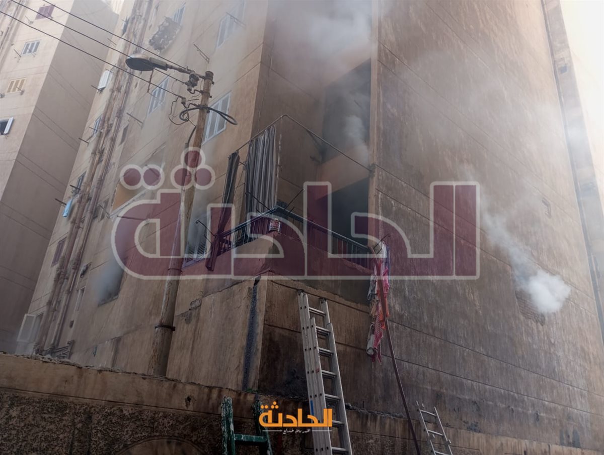 حريق في برج سكني بمدينة دمنهور