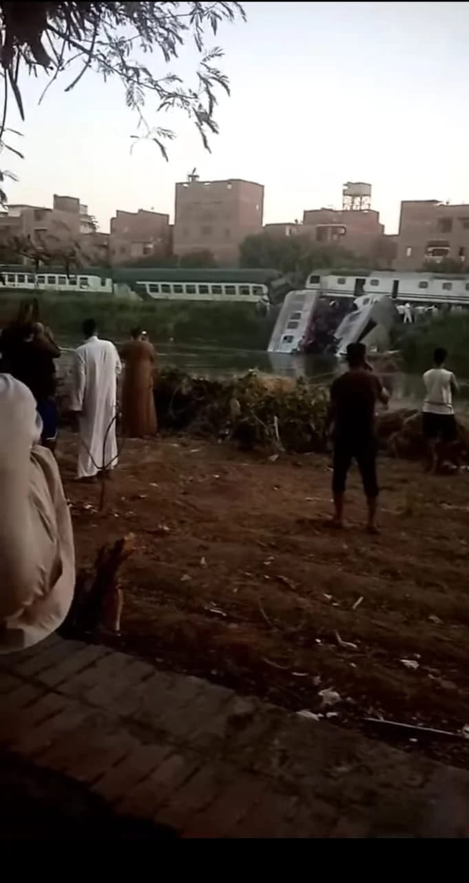 تصادم قطاري المنيا