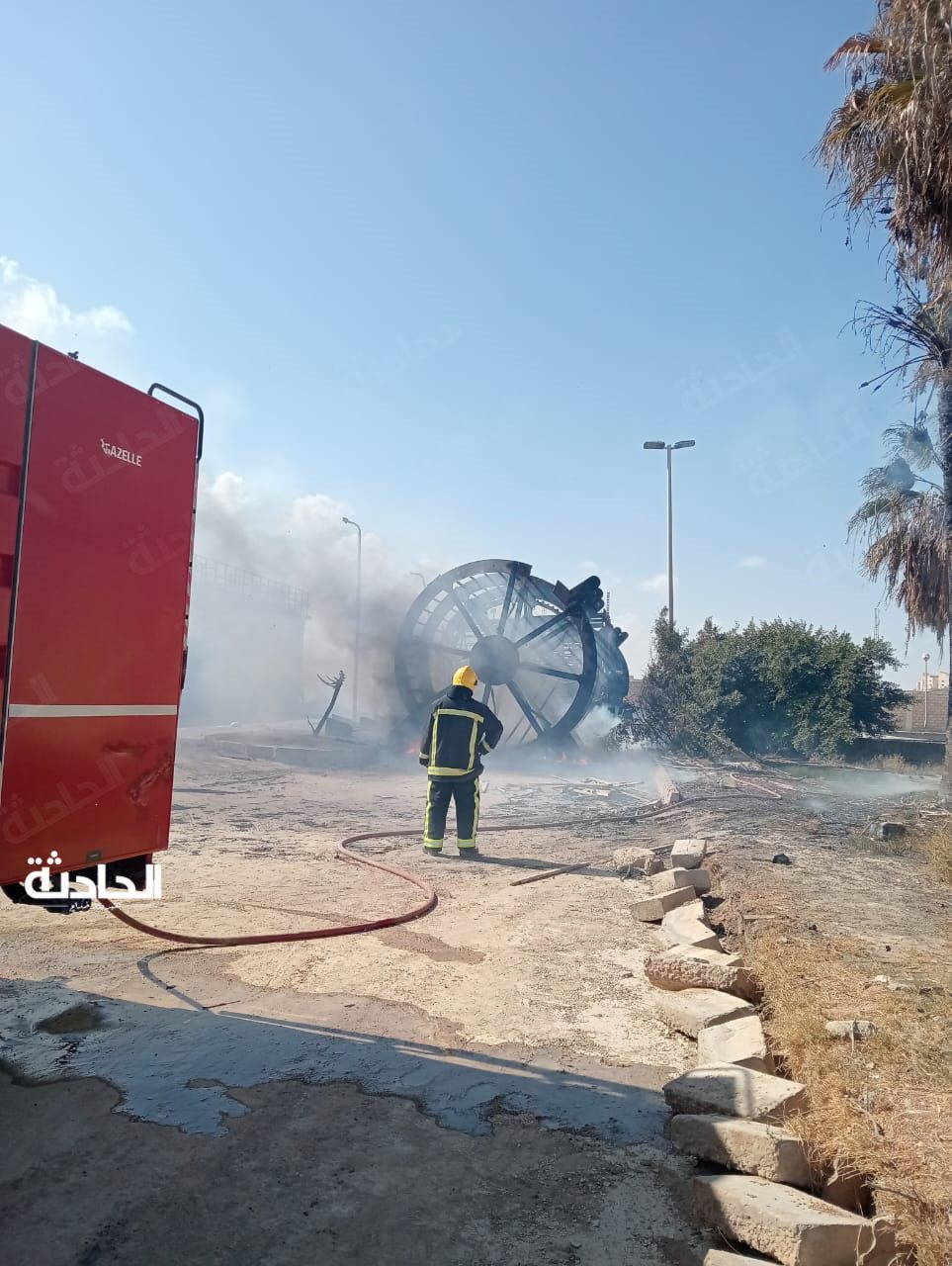 حريق محطة مياه مياه الشرب بمارينا 4