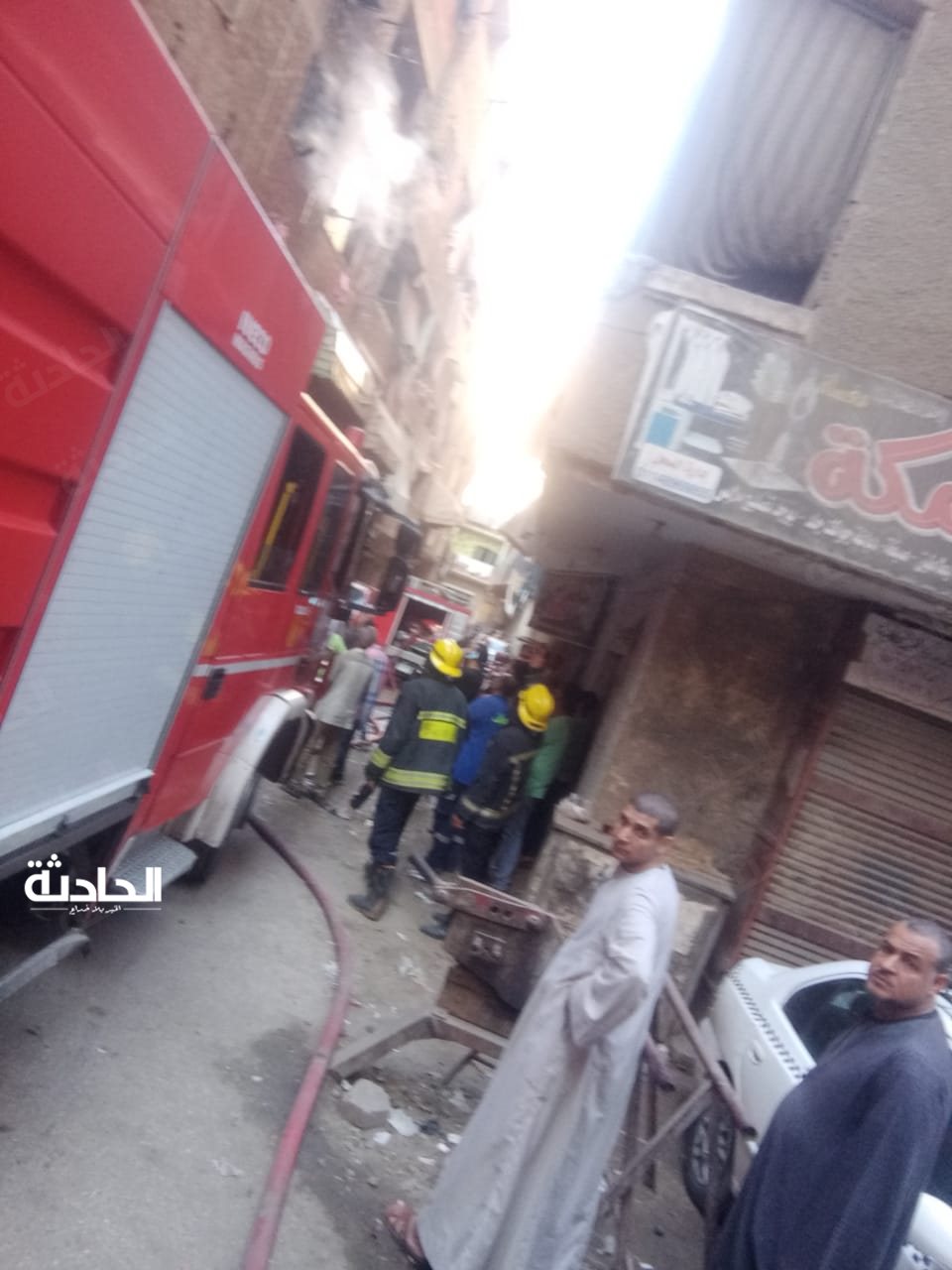 نشوب حريق في عقار بـ بولاق الدكرور