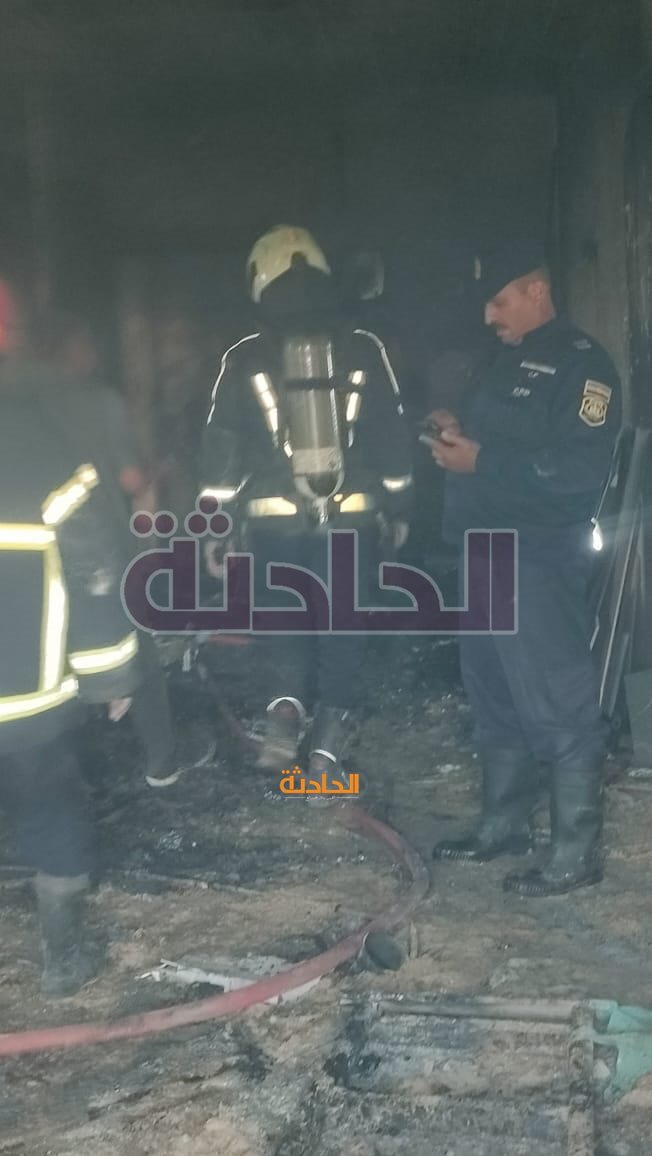 حريق فيلا خلف مستشفي ايليت بالطريق الدائري