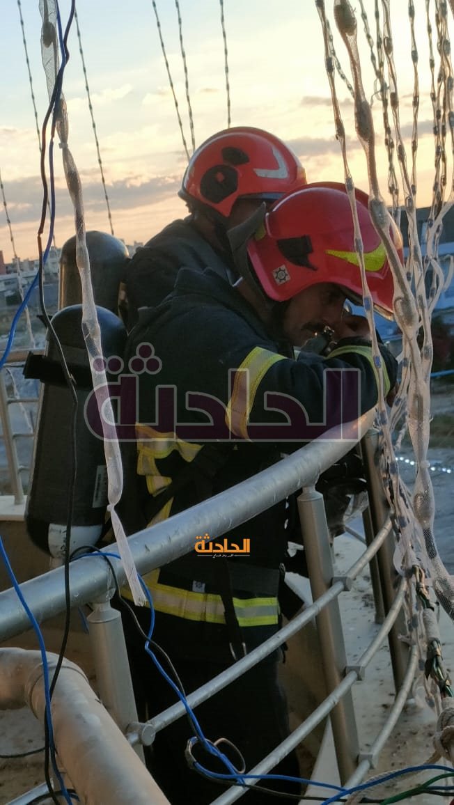 حريق فيلا خلف مستشفي ايليت بالطريق الدائري