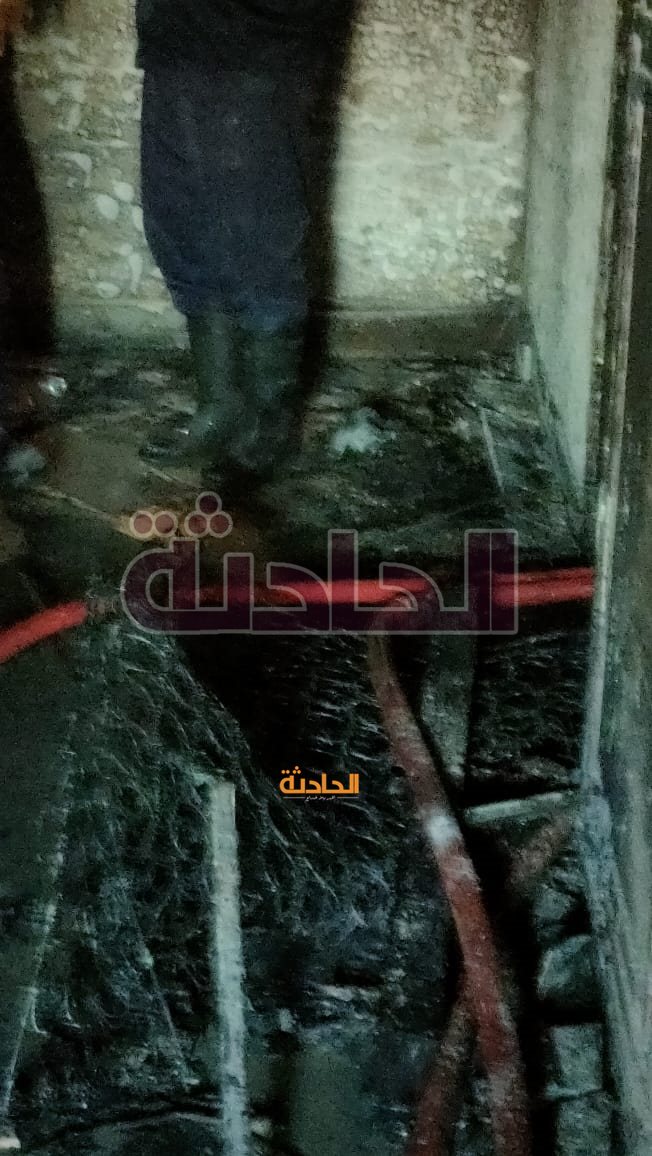 حريق فيلا خلف مستشفي ايليت بالطريق الدائري