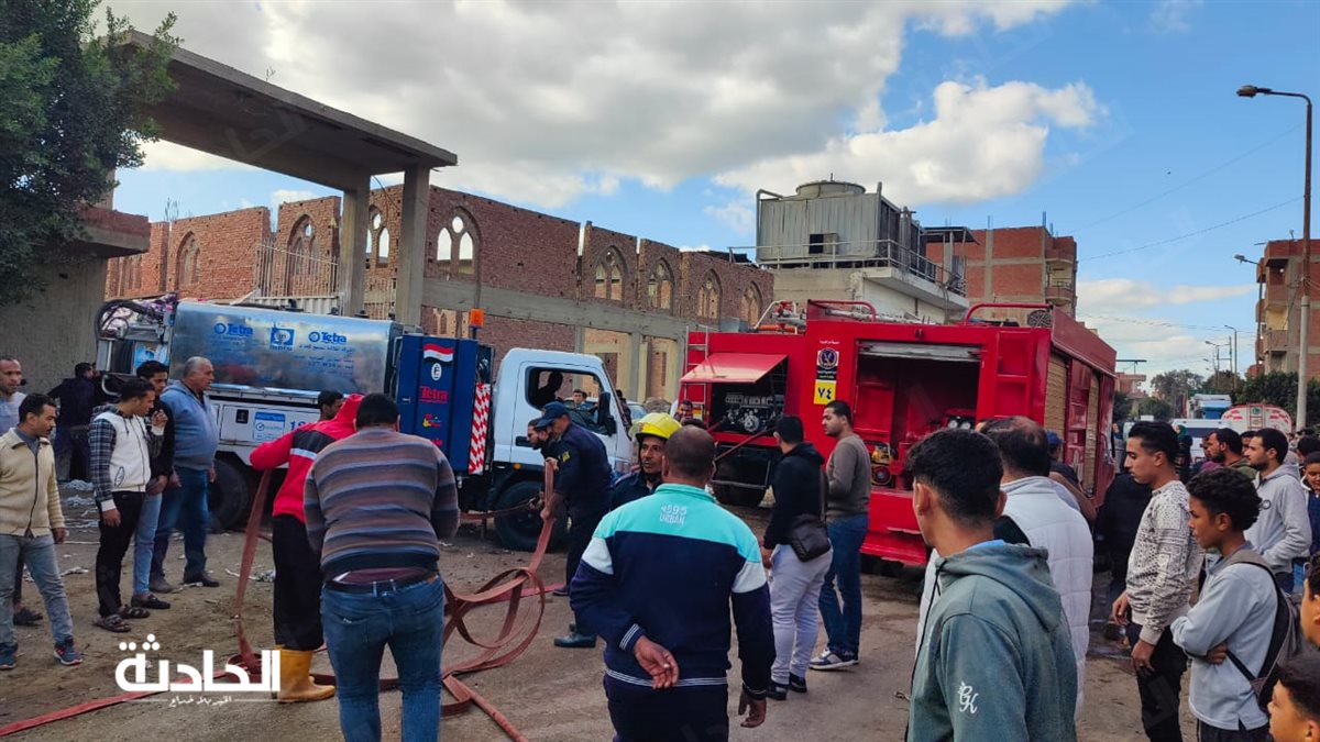حريق مصنع غزل ونسيج بالغربية
