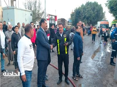 حريق مصنع غزل ونسيج بالغربية